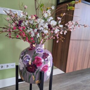 Handbeschilderde vaas Hidde (paars)