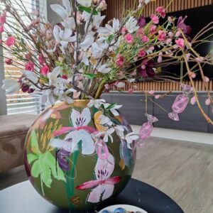 Handbeschilderde vaas Pip (groen)