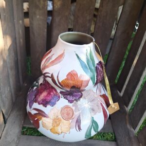 Handbeschilderde vaas Barbamama (flowers)